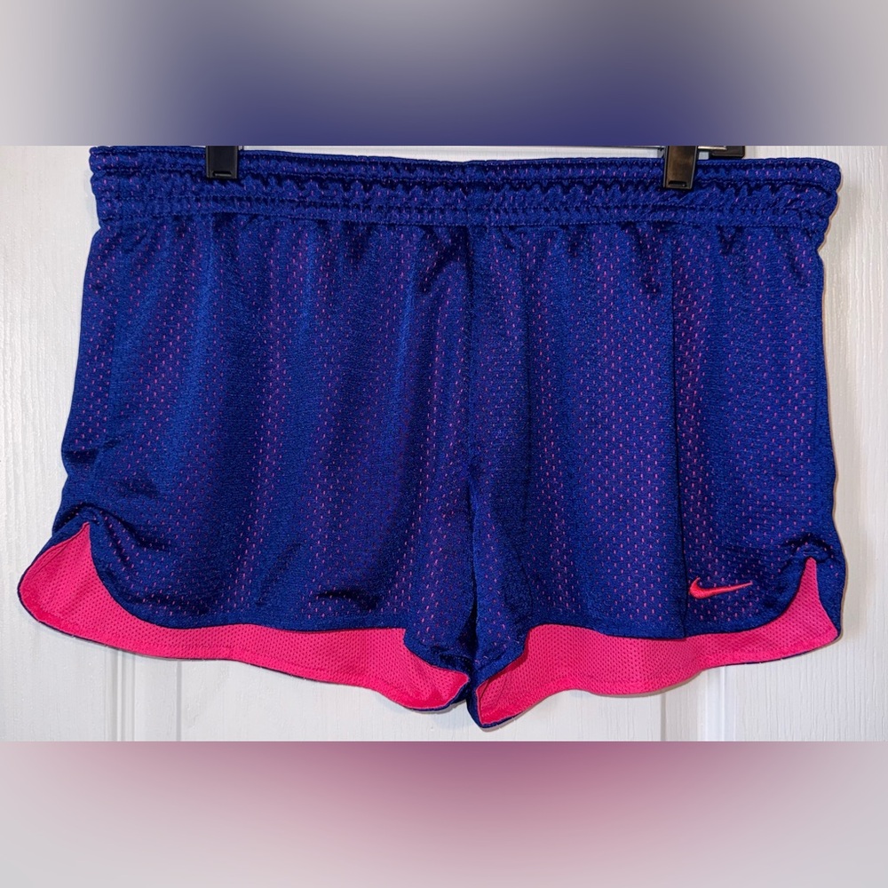 Nike Dri-FIT Blue Pink Performance Athletic Shorts Size L